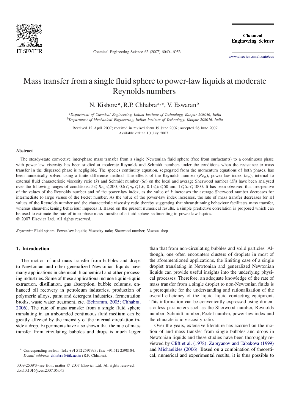 Mass transfer from a single fluid sphere to power-law liquids at moderate Reynolds numbers