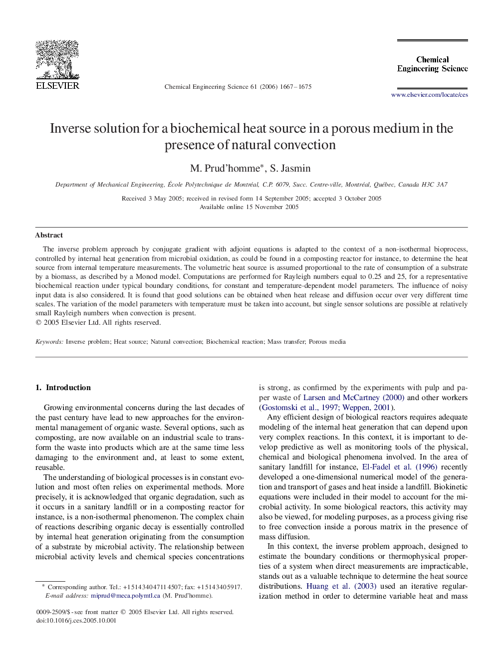 Inverse solution for a biochemical heat source in a porous medium in the presence of natural convection