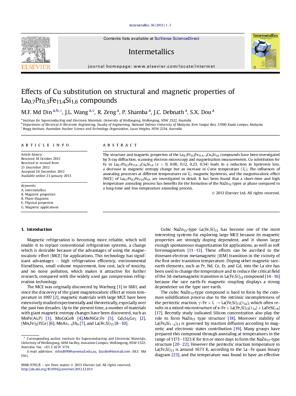 Effects of Cu substitution on structural and magnetic properties of La0.7Pr0.3Fe11.4Si1.6 compounds