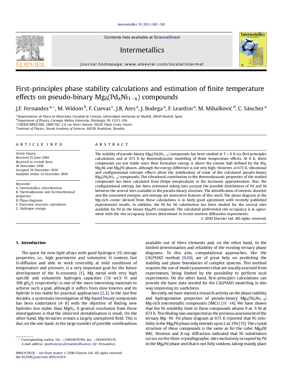 First-principles phase stability calculations and estimation of finite temperature effects on pseudo-binary Mg6(PdxNi1−x) compounds