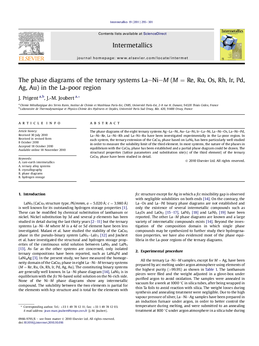 The phase diagrams of the ternary systems La-Ni-M (MÂ =Â Re, Ru, Os, Rh, Ir, Pd, Ag, Au) in the La-poor region