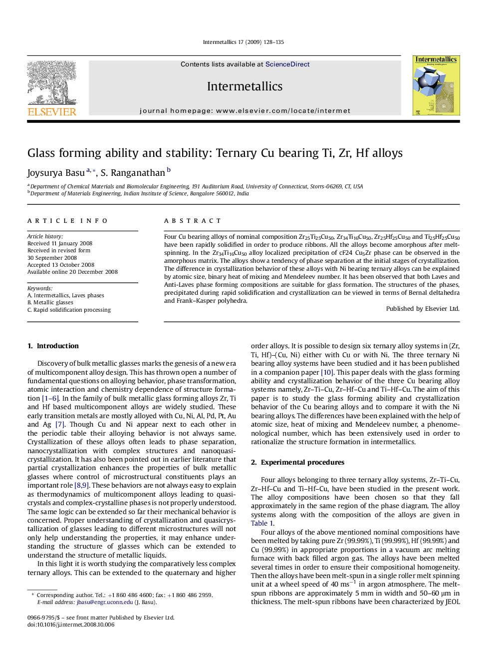 Glass forming ability and stability: Ternary Cu bearing Ti, Zr, Hf alloys