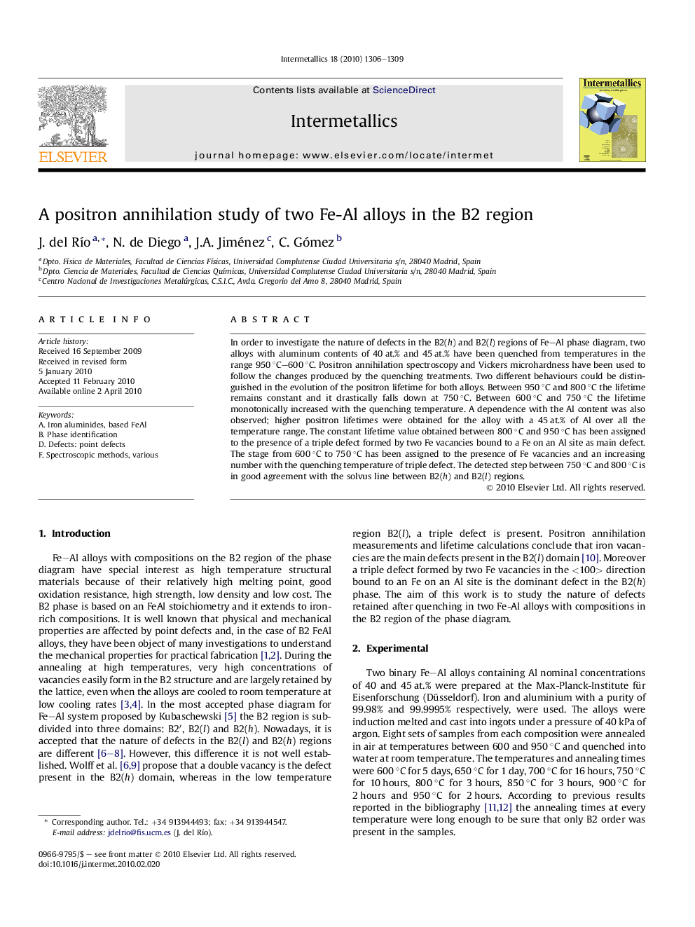 A positron annihilation study of two Fe-Al alloys in the B2 region