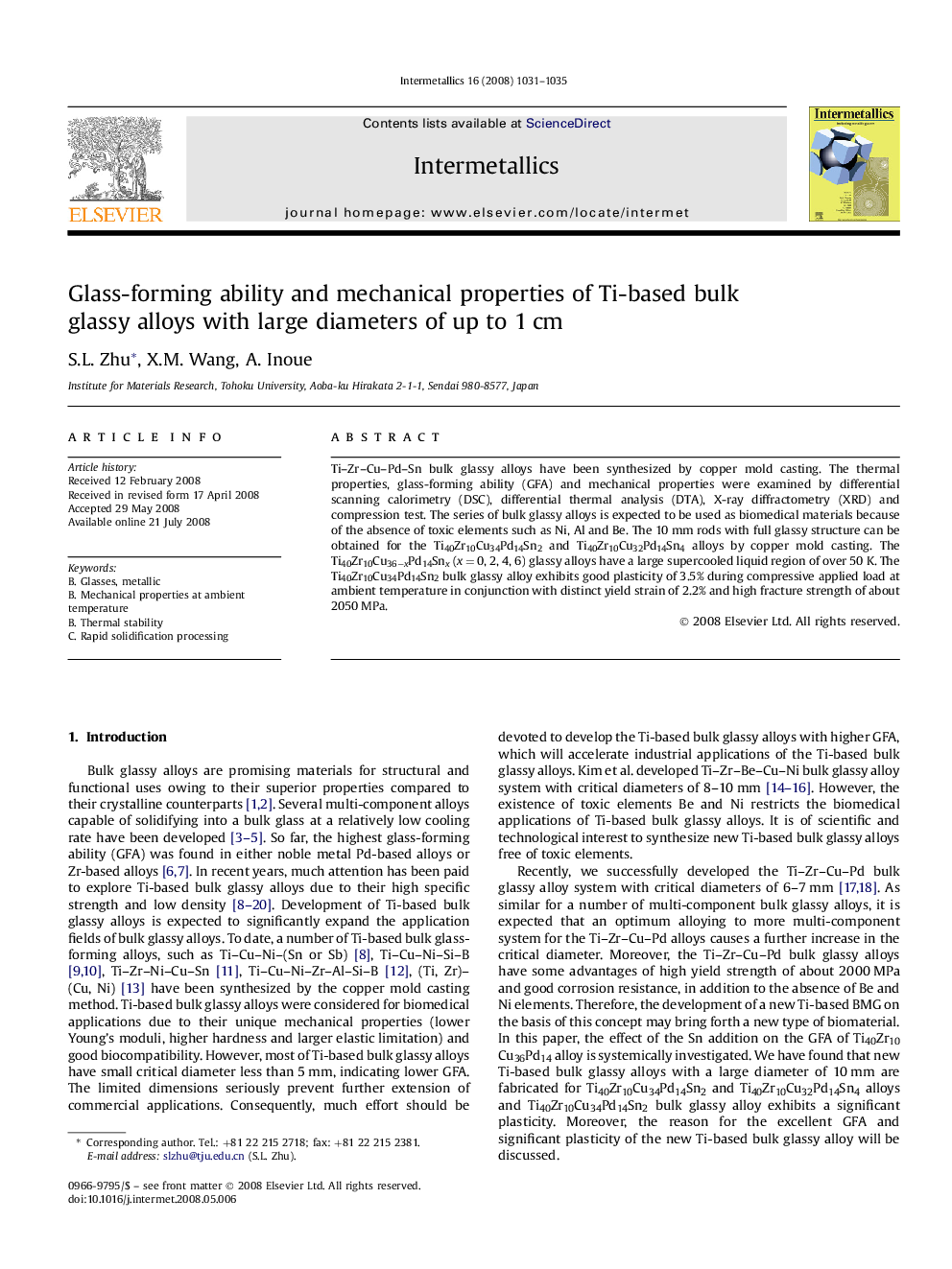 Glass-forming ability and mechanical properties of Ti-based bulk glassy alloys with large diameters of up to 1 cm