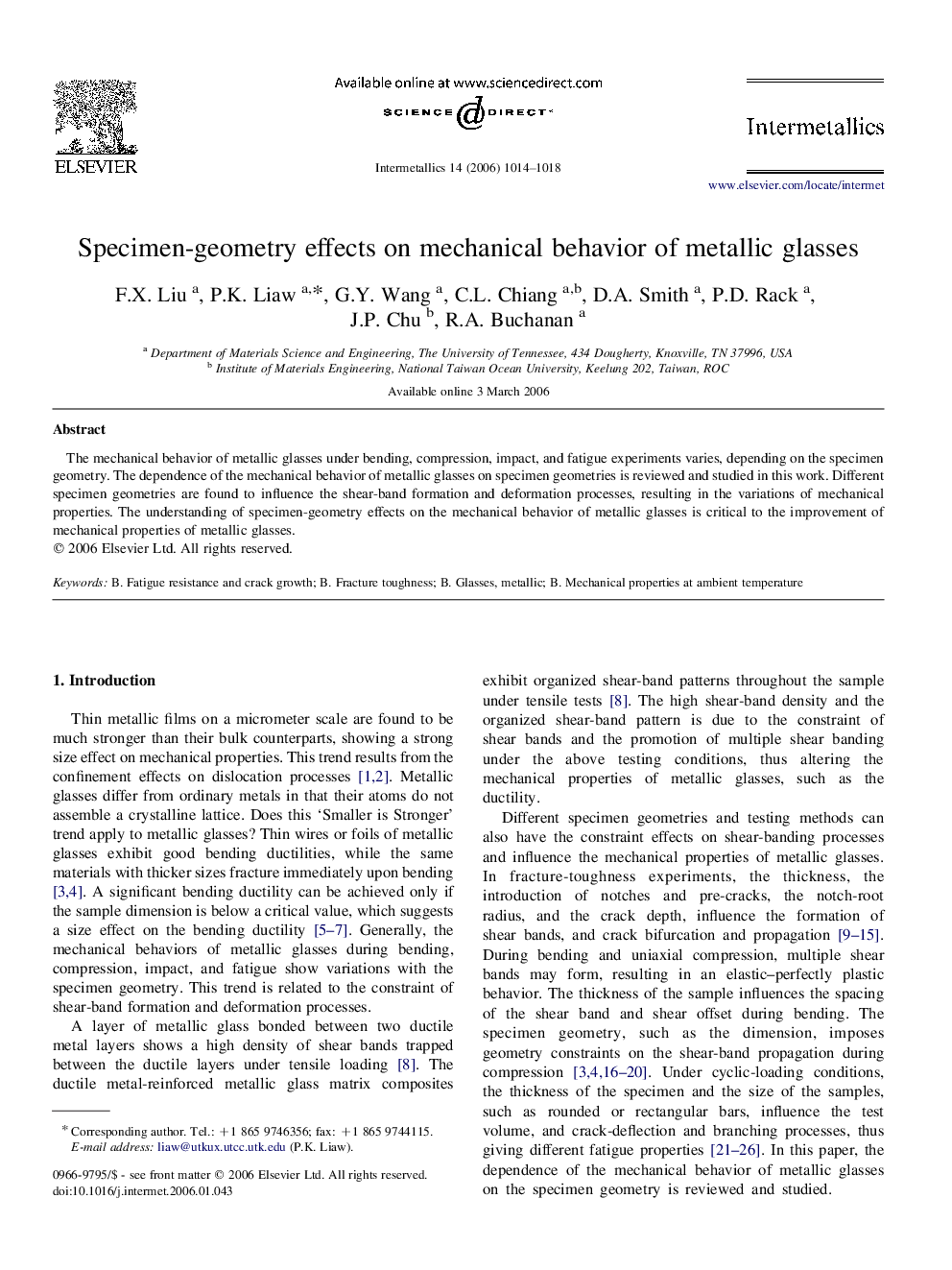 Specimen-geometry effects on mechanical behavior of metallic glasses