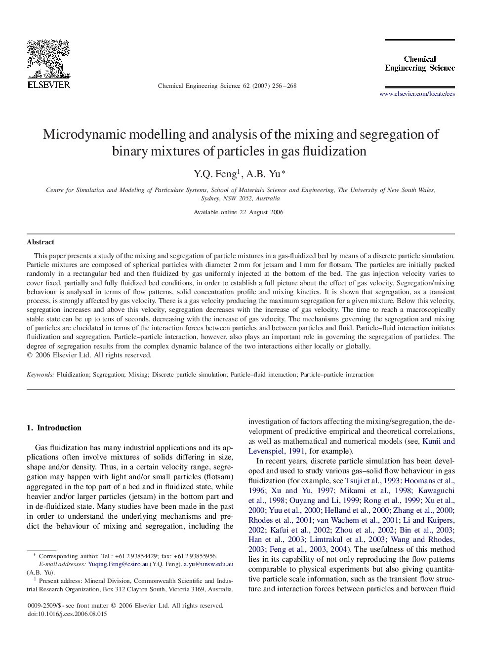 Microdynamic modelling and analysis of the mixing and segregation of binary mixtures of particles in gas fluidization