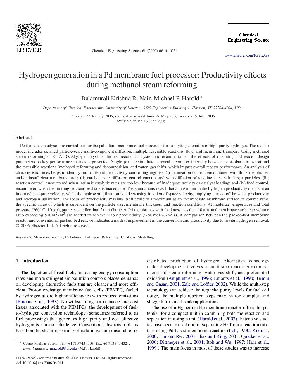 Hydrogen generation in a Pd membrane fuel processor: Productivity effects during methanol steam reforming