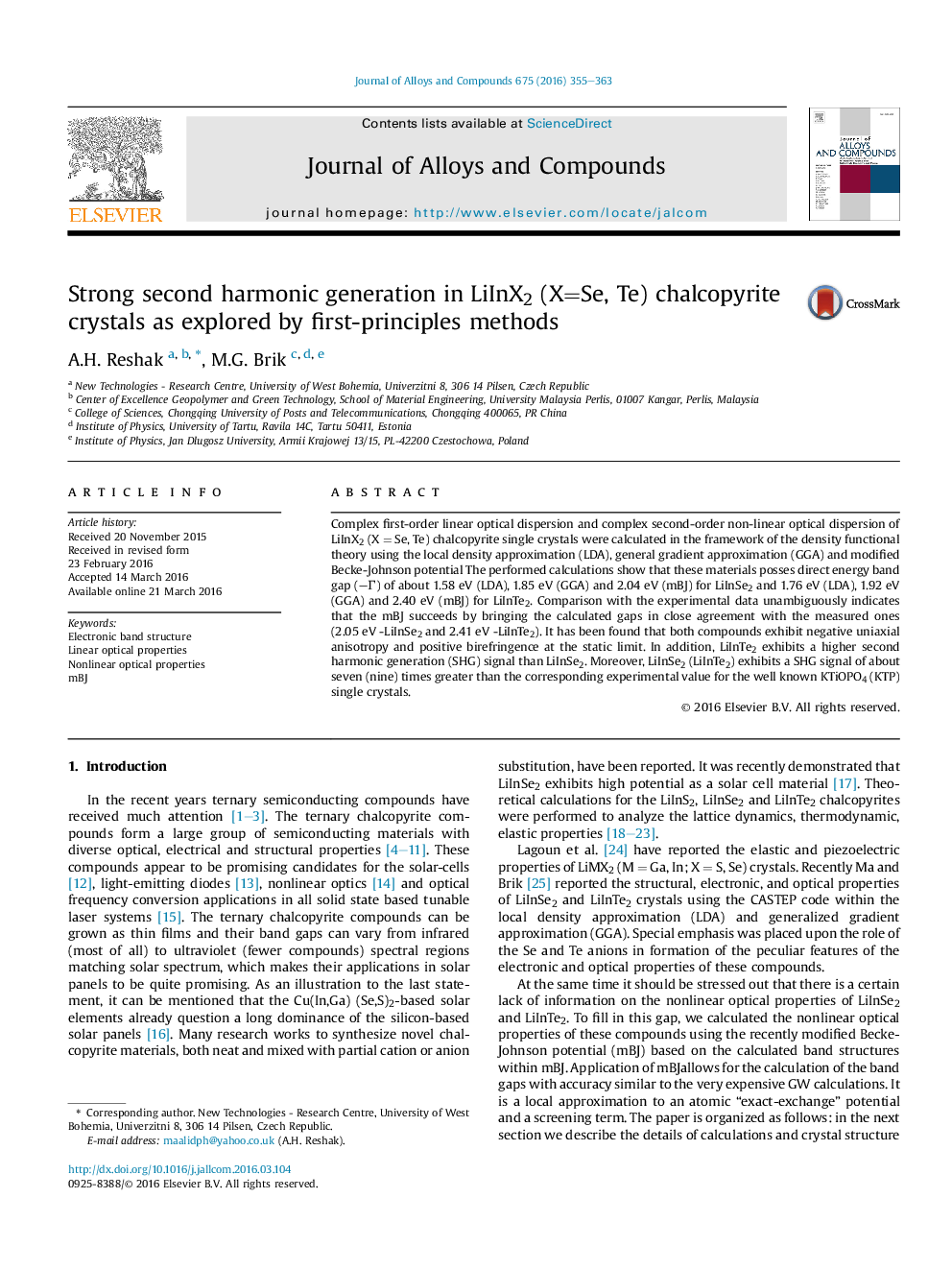 Strong second harmonic generation in LiInX2 (X=Se, Te) chalcopyrite crystals as explored by first-principles methods