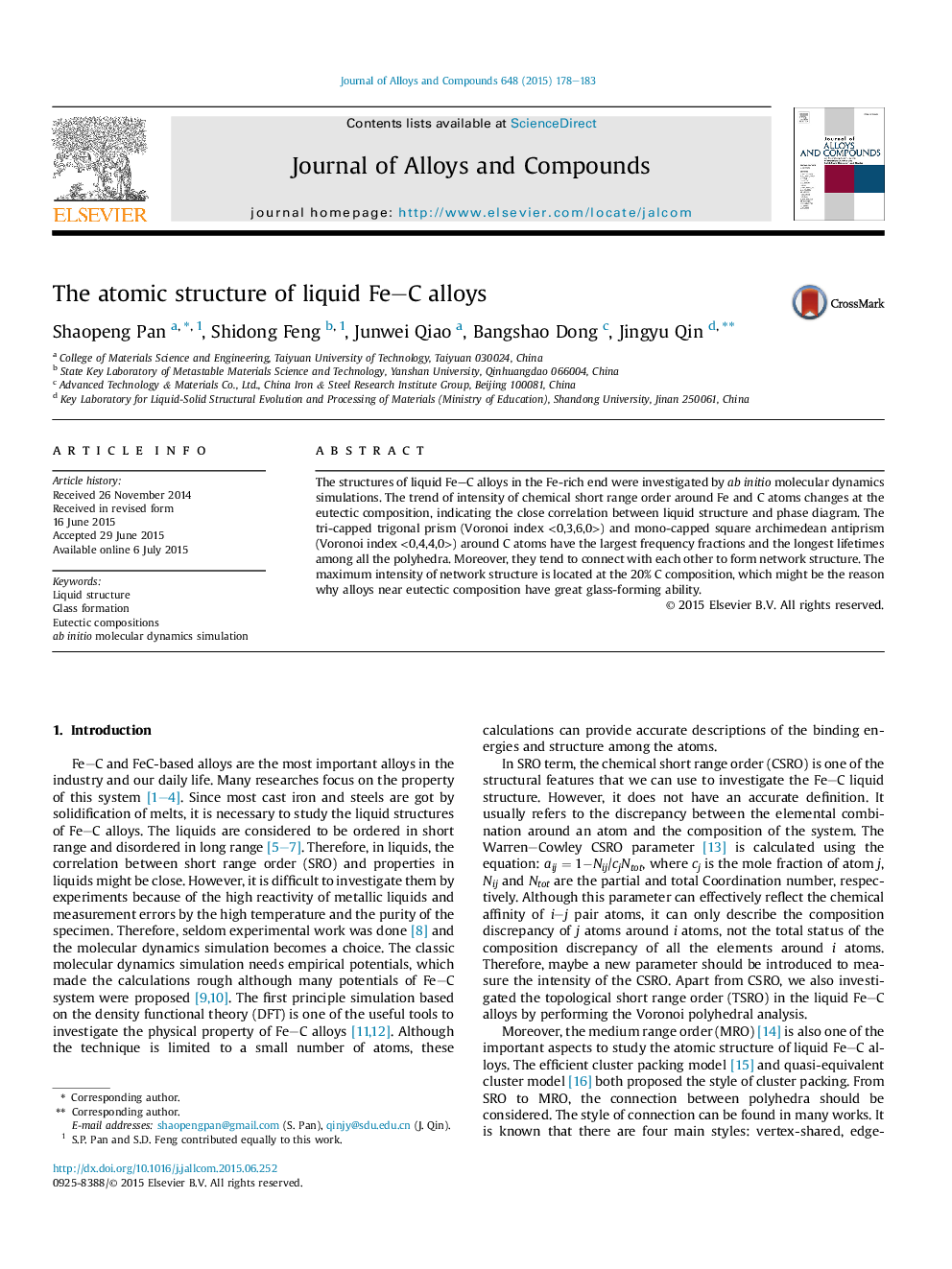 The atomic structure of liquid Fe-C alloys