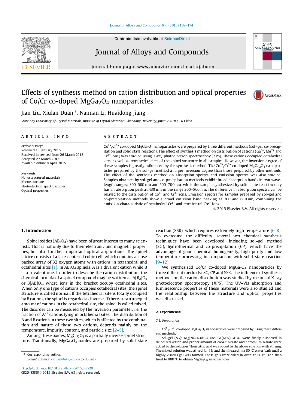 Effects of synthesis method on cation distribution and optical properties of Co/Cr co-doped MgGa2O4 nanoparticles