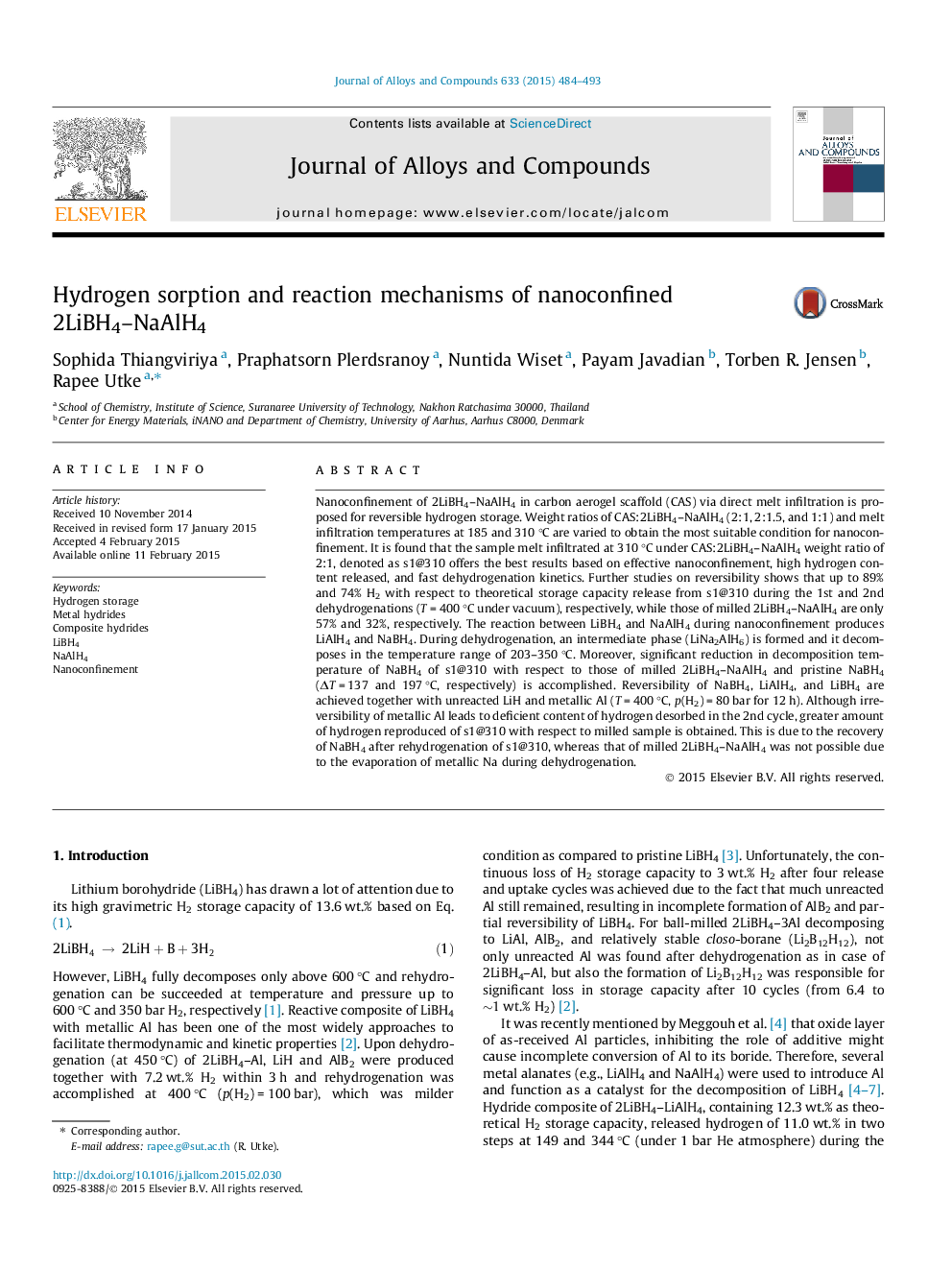 Hydrogen sorption and reaction mechanisms of nanoconfined 2LiBH4-NaAlH4