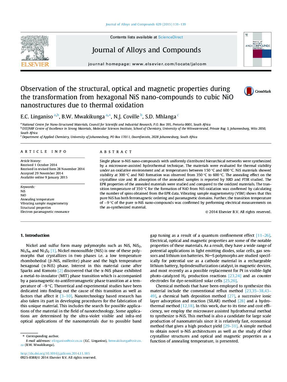 Observation of the structural, optical and magnetic properties during the transformation from hexagonal NiS nano-compounds to cubic NiO nanostructures due to thermal oxidation