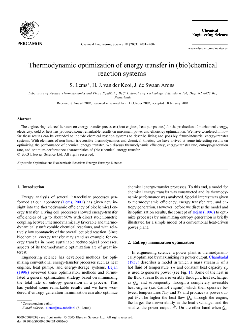 Thermodynamic optimization of energy transfer in (bio)chemical reaction systems