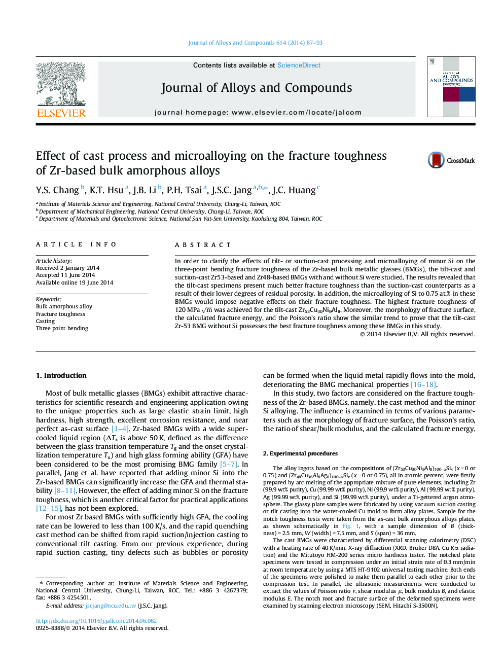 Effect of cast process and microalloying on the fracture toughness of Zr-based bulk amorphous alloys