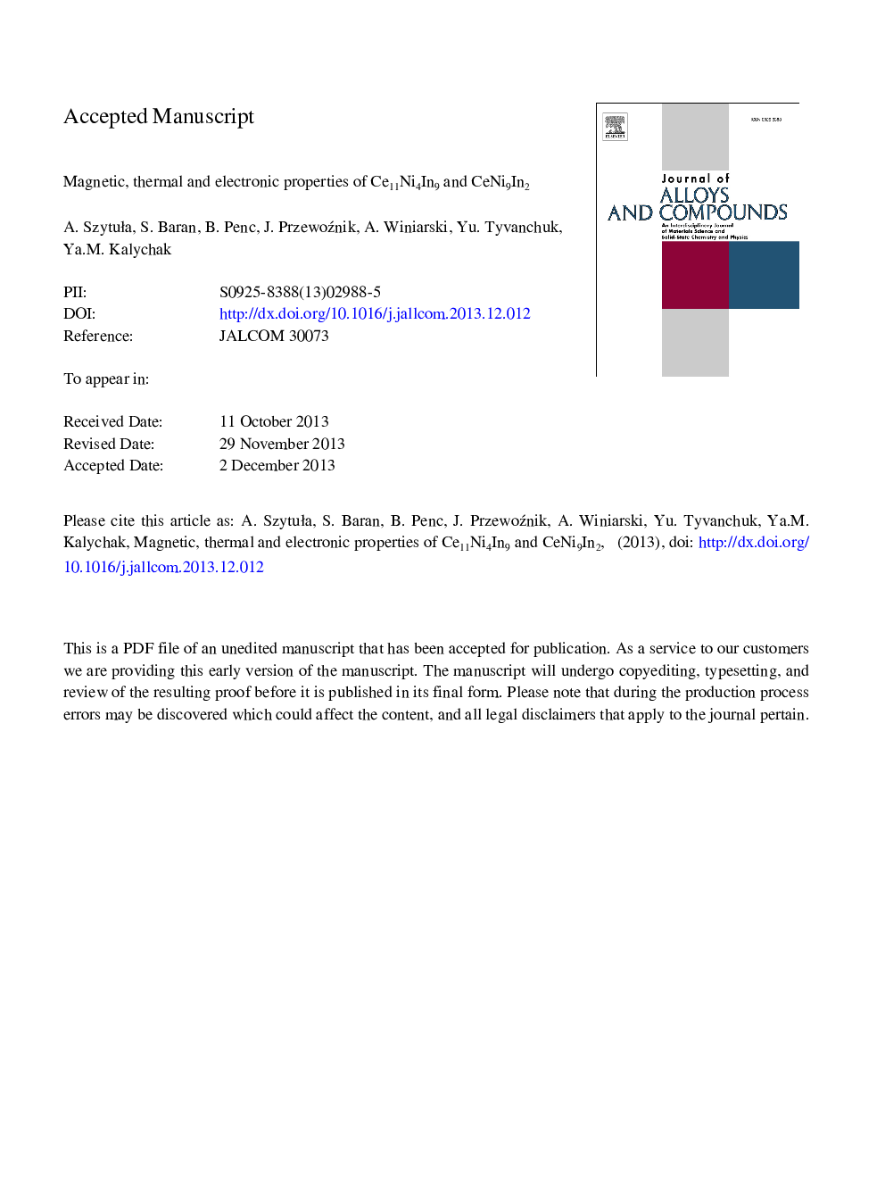 Magnetic, thermal and electronic properties of Ce11Ni4In9 and CeNi9In2