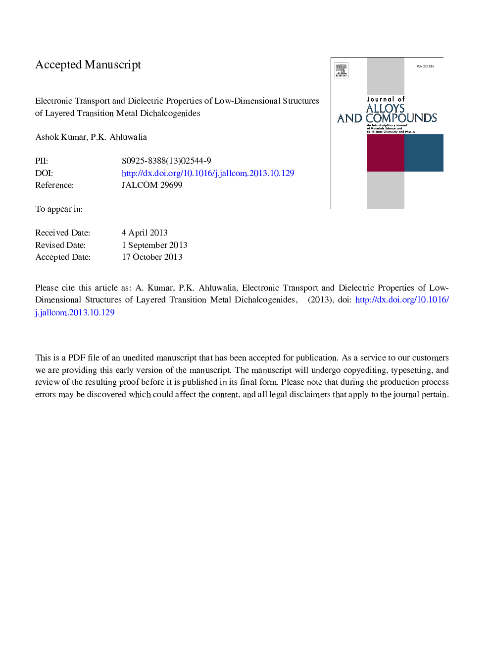 Electronic transport and dielectric properties of low-dimensional structures of layered transition metal dichalcogenides