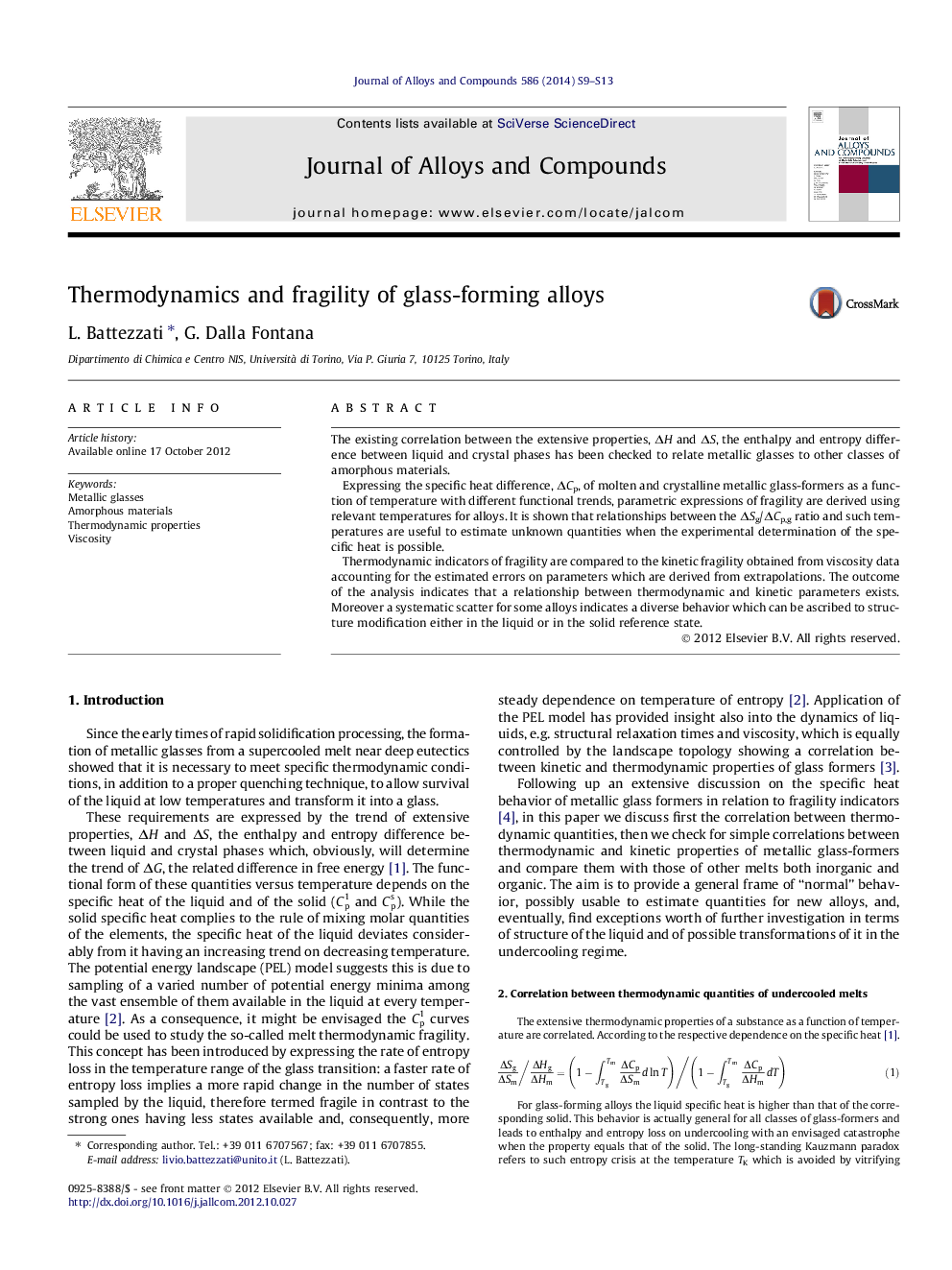 Thermodynamics and fragility of glass-forming alloys