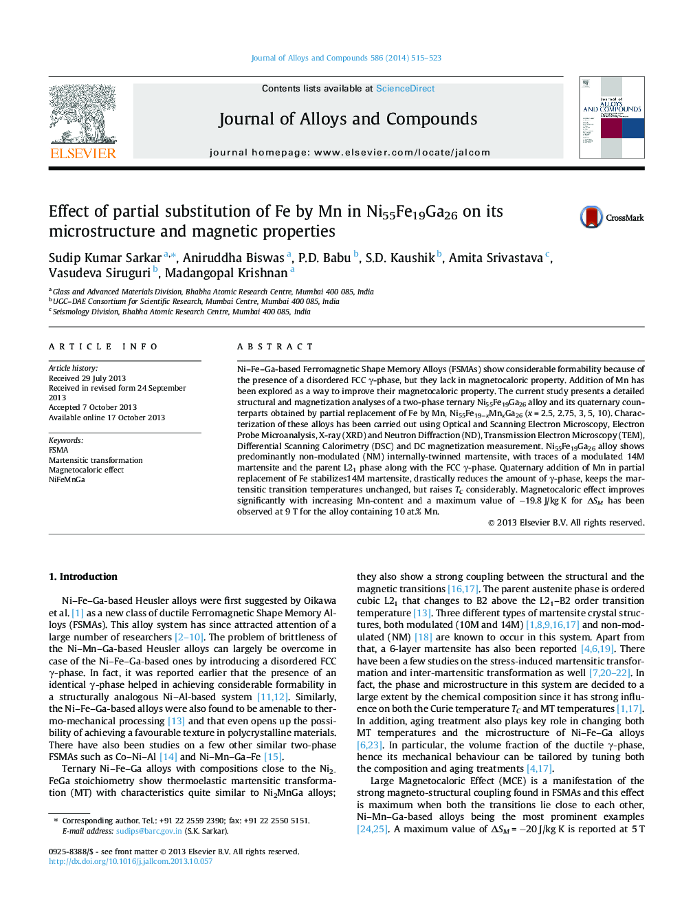 Effect of partial substitution of Fe by Mn in Ni55Fe19Ga26 on its microstructure and magnetic properties