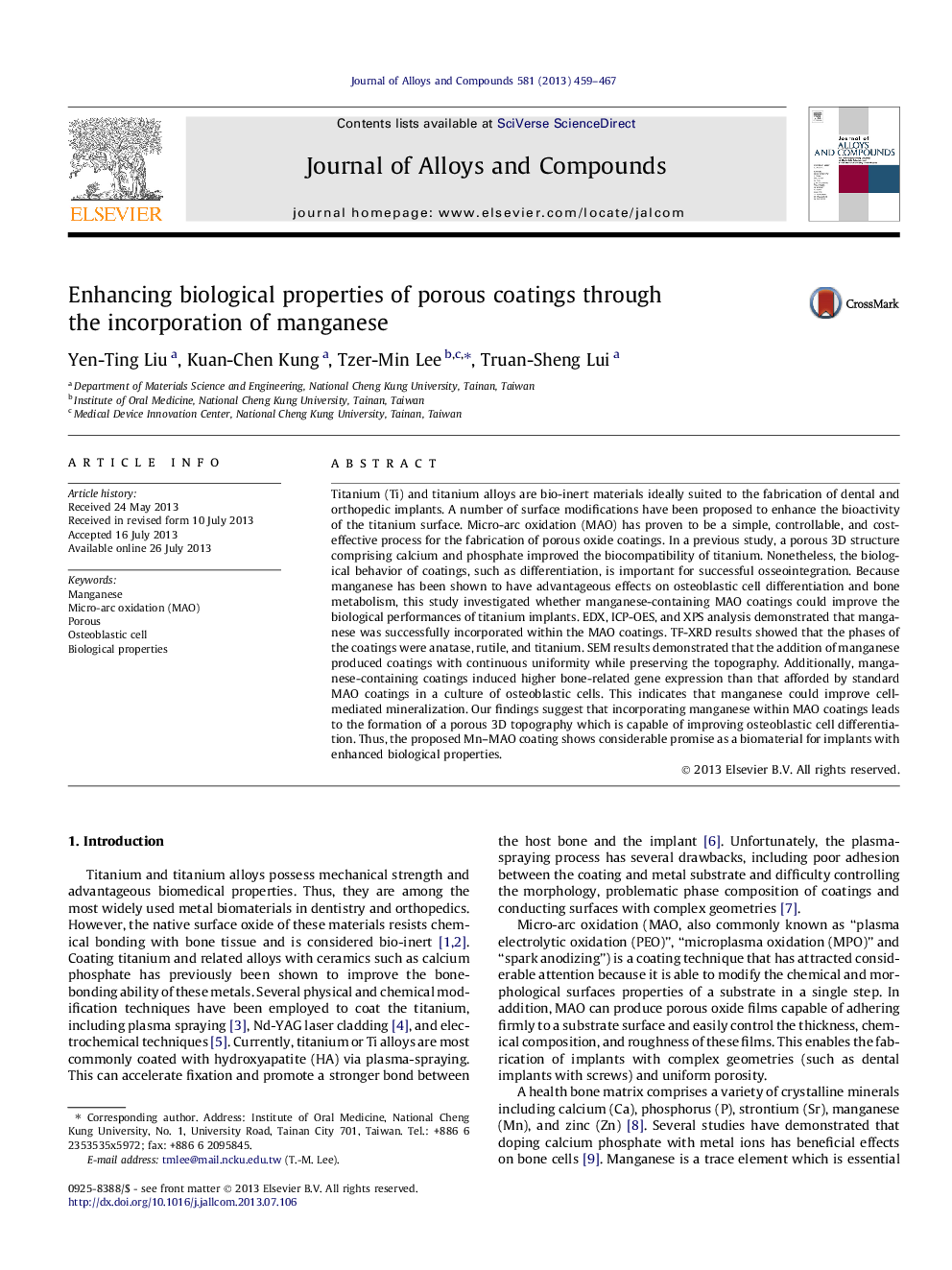 Enhancing biological properties of porous coatings through the incorporation of manganese