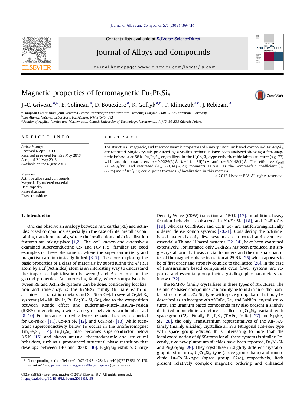 Magnetic properties of ferromagnetic Pu2Pt3Si5