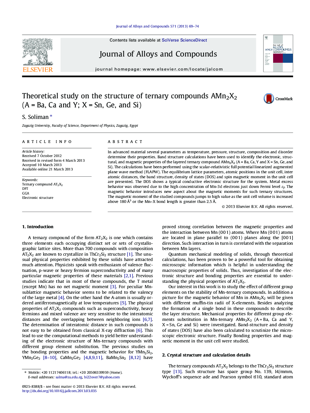 Theoretical study on the structure of ternary compounds AMn2X2 (A = Ba, Ca and Y; X = Sn, Ge, and Si)