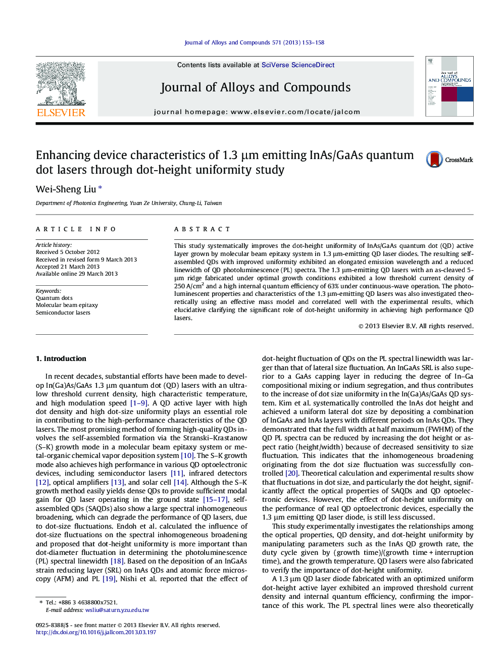 Enhancing device characteristics of 1.3 μm emitting InAs/GaAs quantum dot lasers through dot-height uniformity study