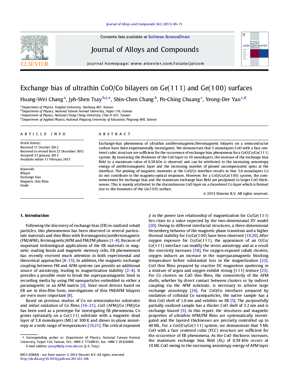 Exchange bias of ultrathin CoO/Co bilayers on Ge(1 1 1) and Ge(1 0 0) surfaces