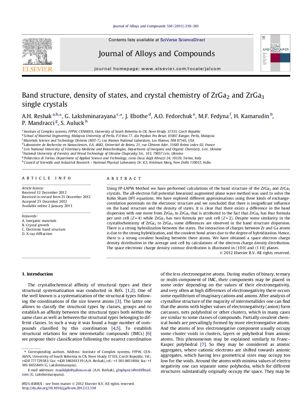 Band structure, density of states, and crystal chemistry of ZrGa2 and ZrGa3 single crystals