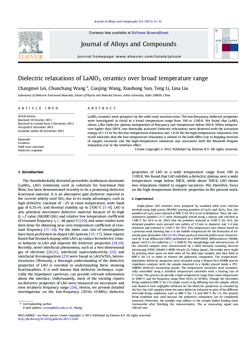 Dielectric relaxations of LaAlO3 ceramics over broad temperature range