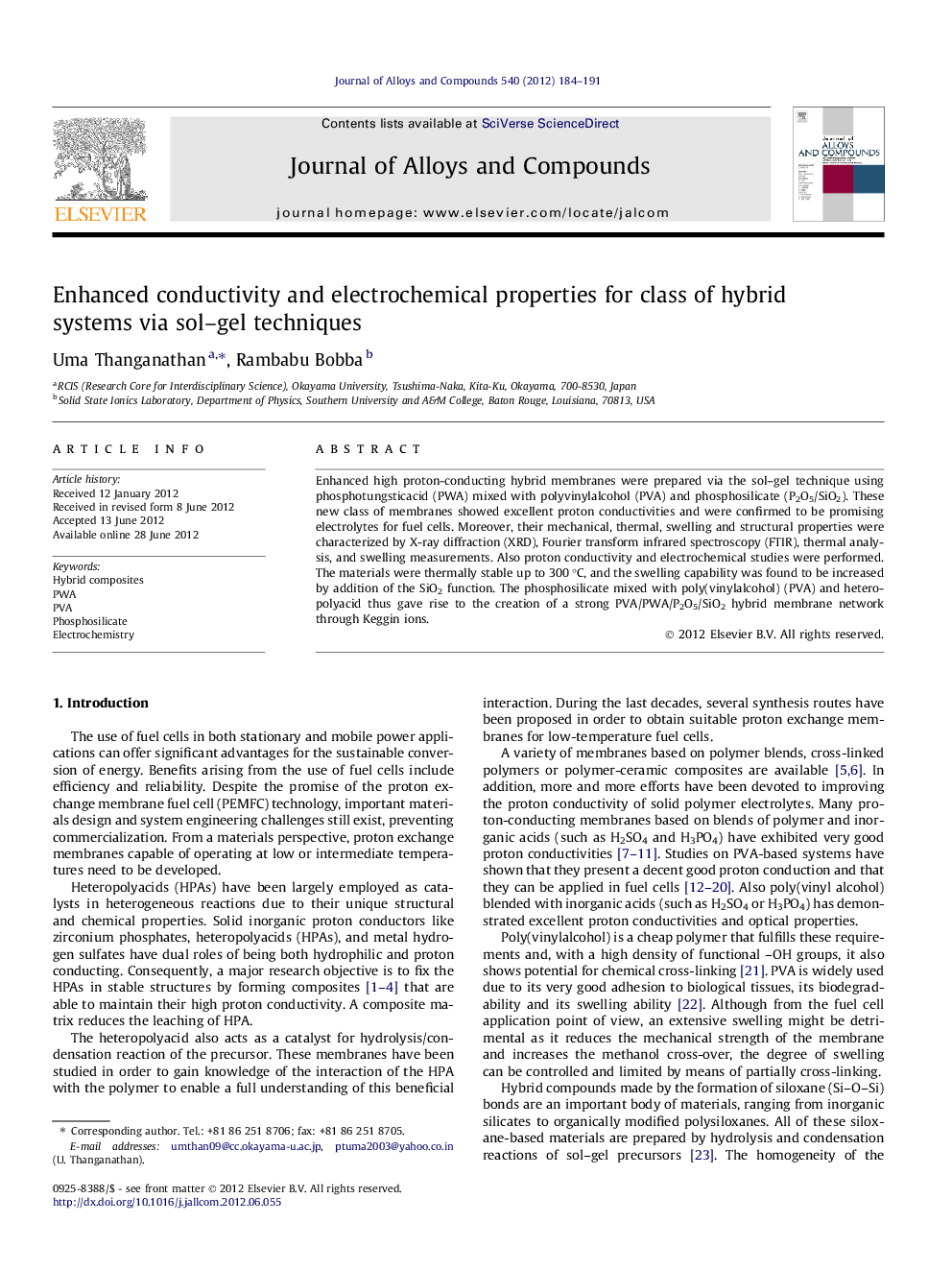 Enhanced conductivity and electrochemical properties for class of hybrid systems via sol–gel techniques