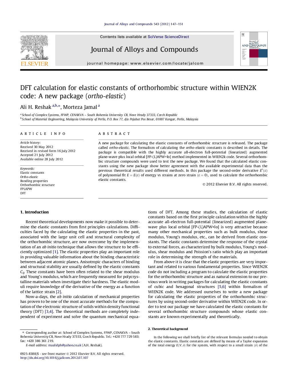 DFT calculation for elastic constants of orthorhombic structure within WIEN2K code: A new package (ortho-elastic)