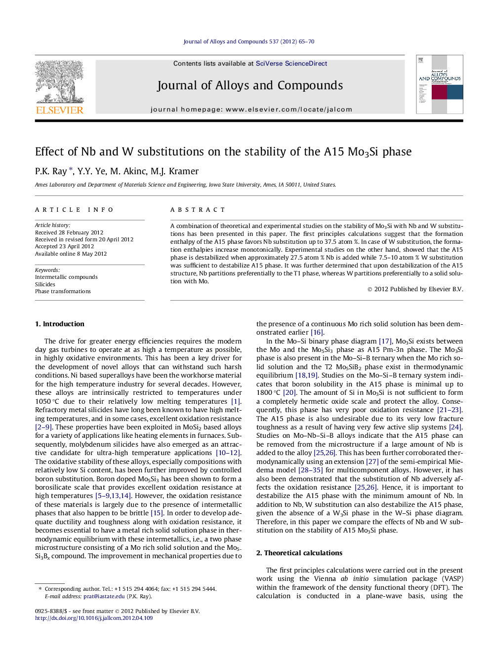 Effect of Nb and W substitutions on the stability of the A15 Mo3Si phase