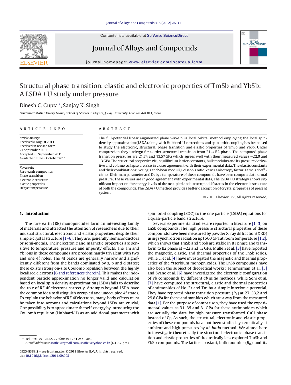 Structural phase transition, elastic and electronic properties of TmSb and YbSb: A LSDA + U study under pressure