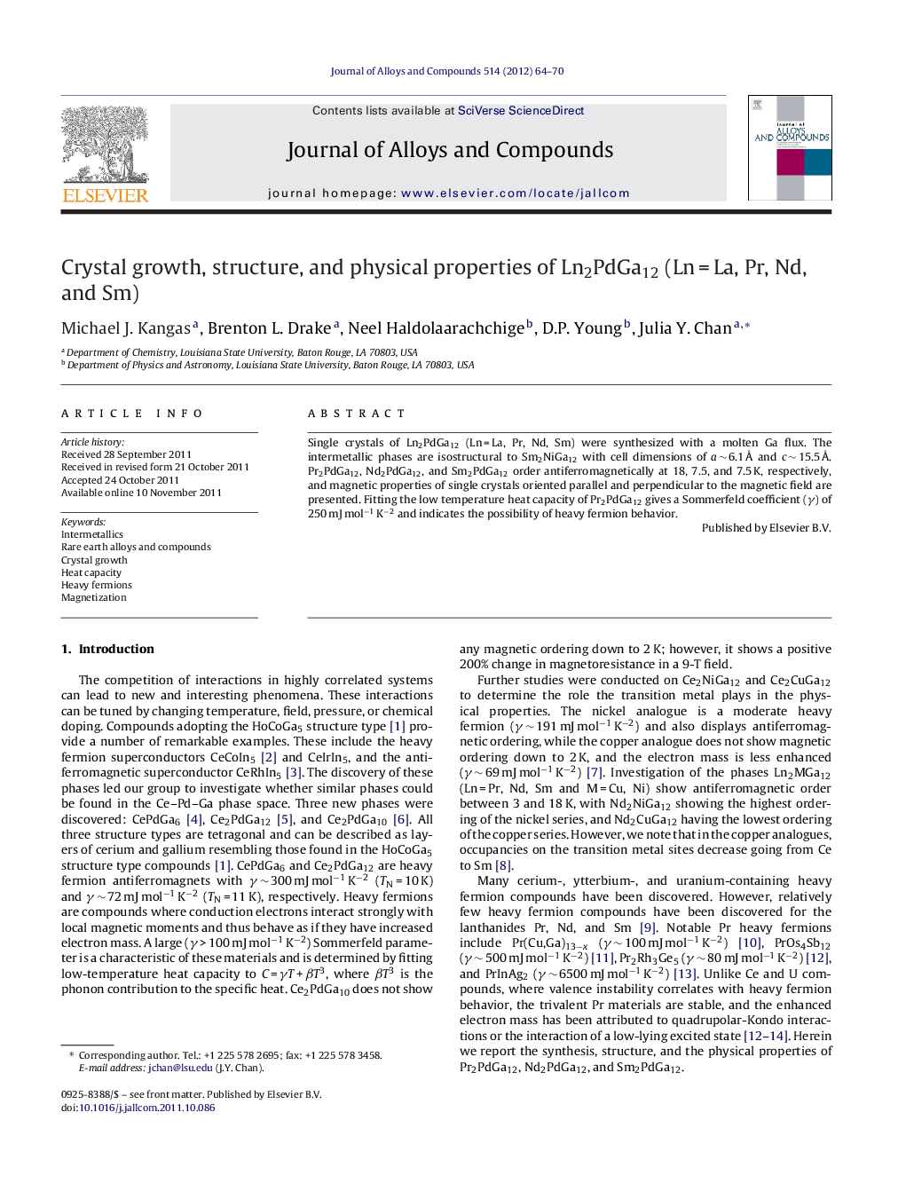 Crystal growth, structure, and physical properties of Ln2PdGa12 (Ln = La, Pr, Nd, and Sm)