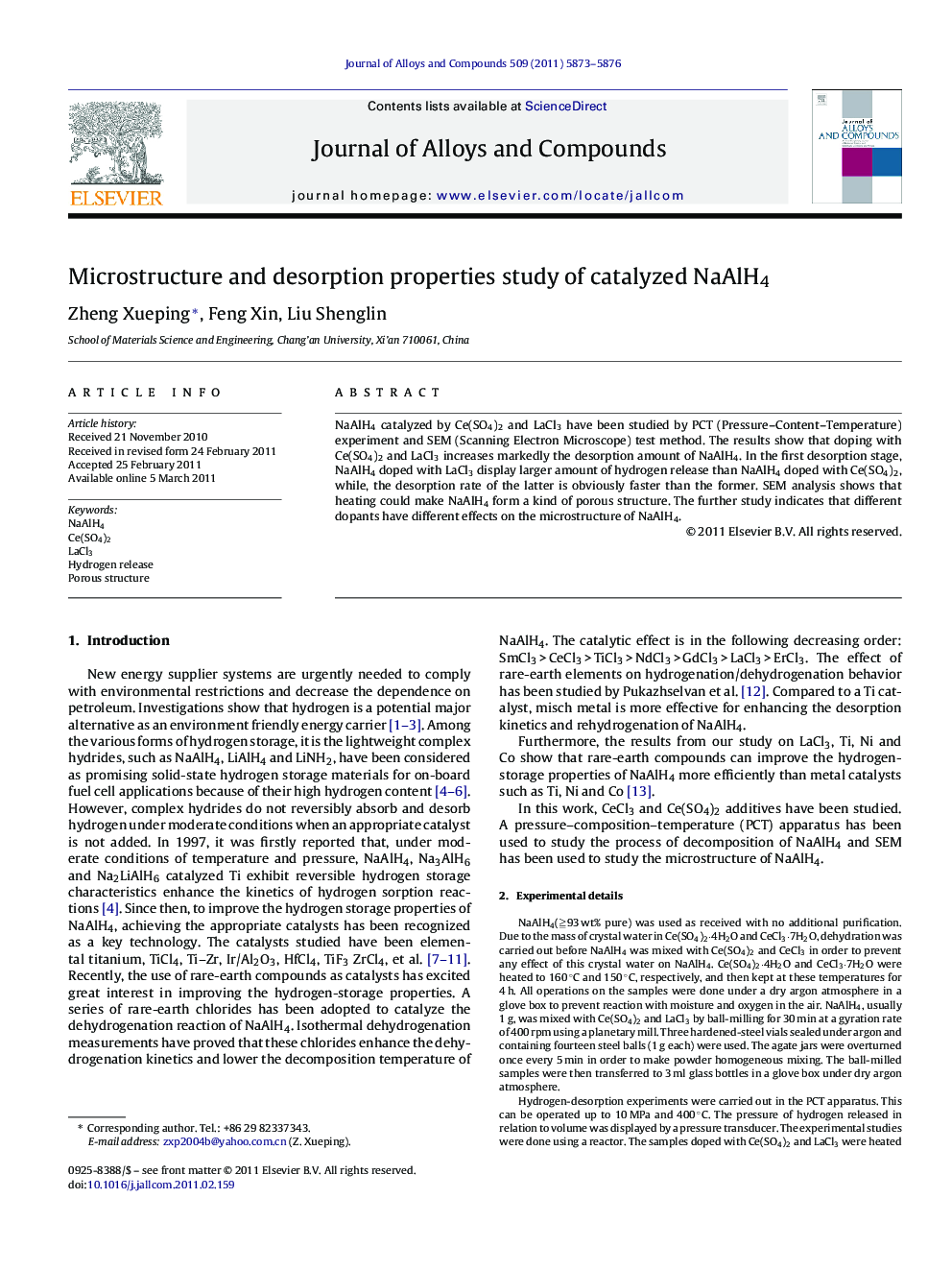 Microstructure and desorption properties study of catalyzed NaAlH4