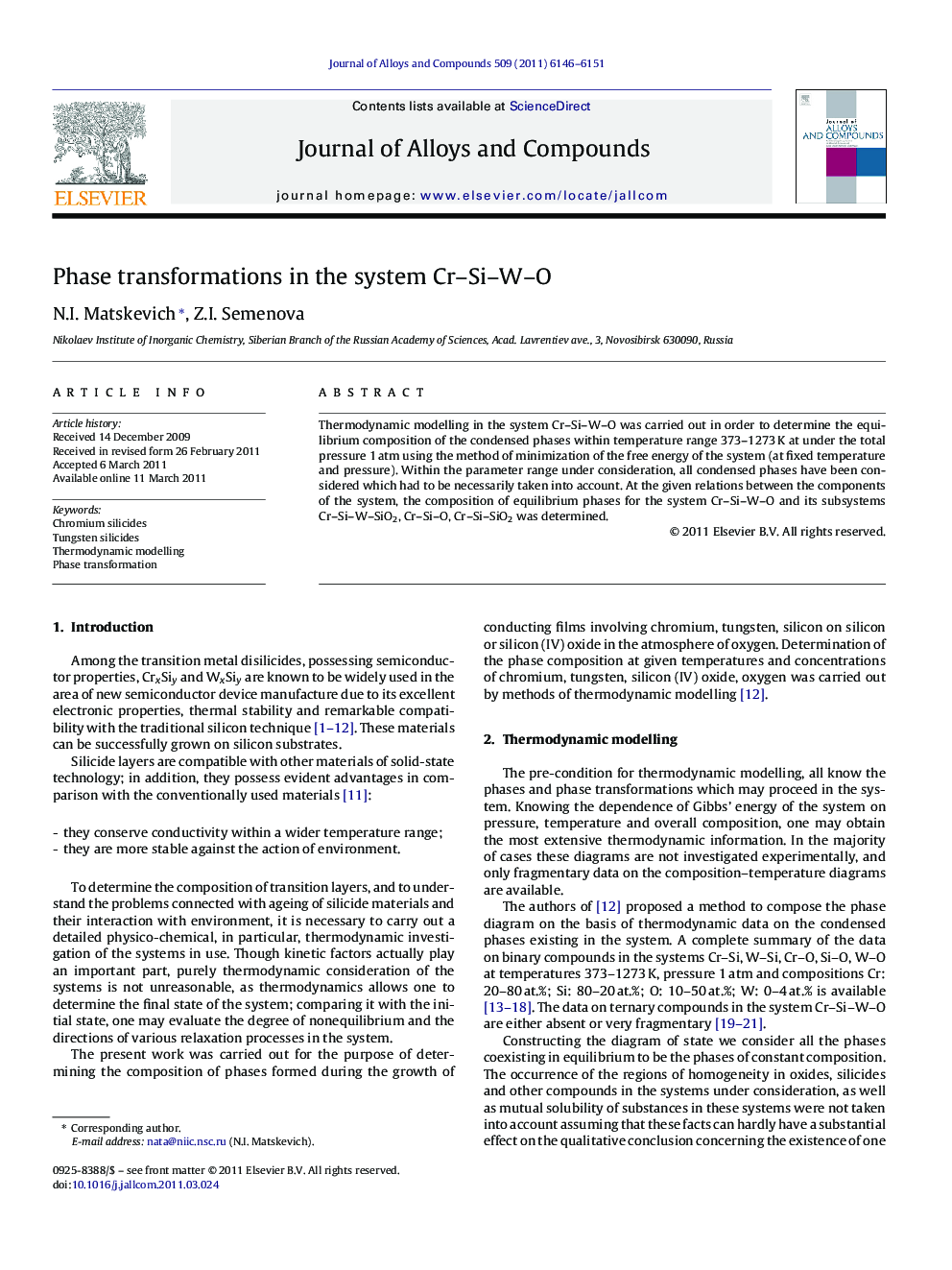 Phase transformations in the system Cr–Si–W–O