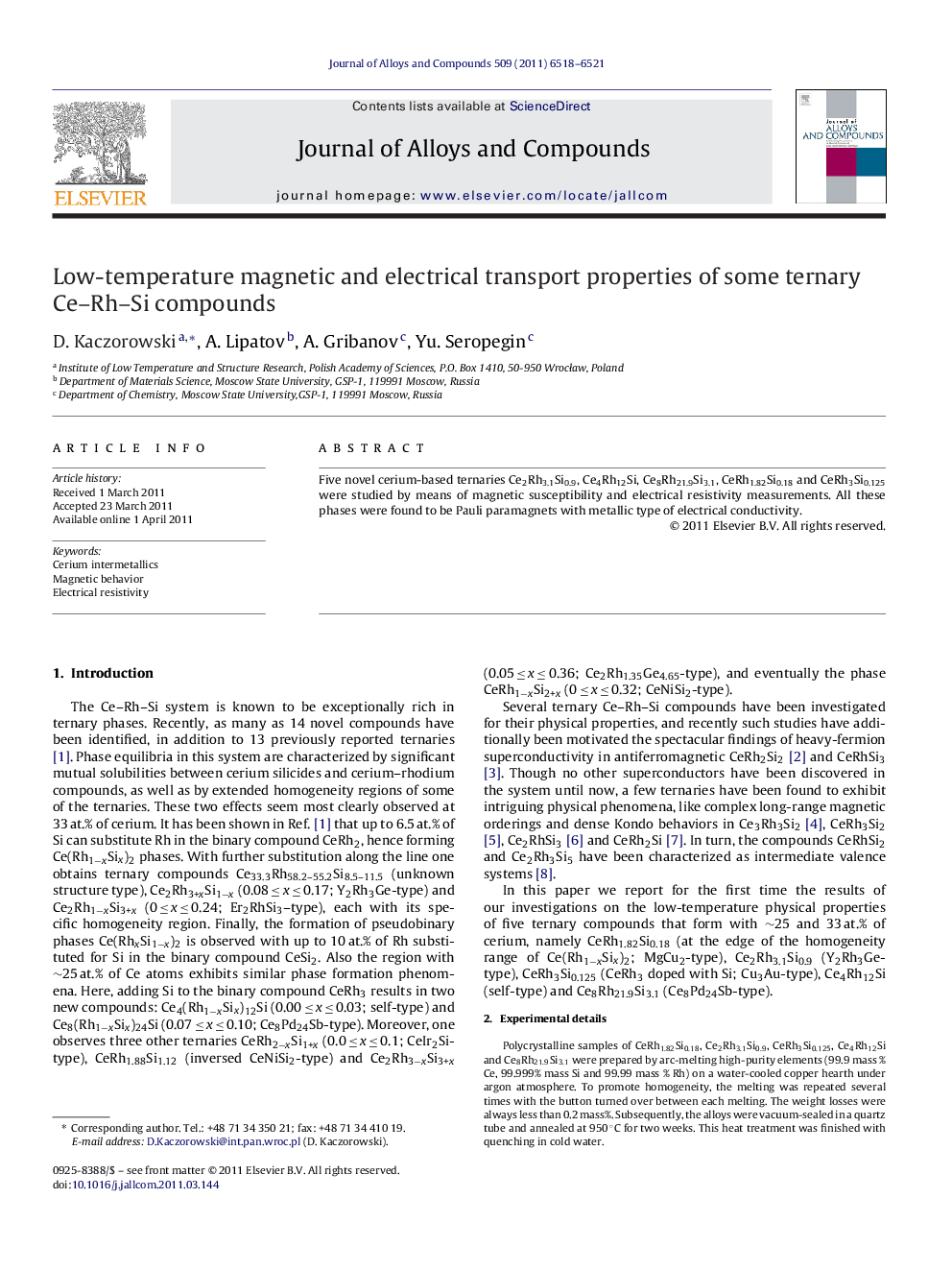 Low-temperature magnetic and electrical transport properties of some ternary Ce–Rh–Si compounds