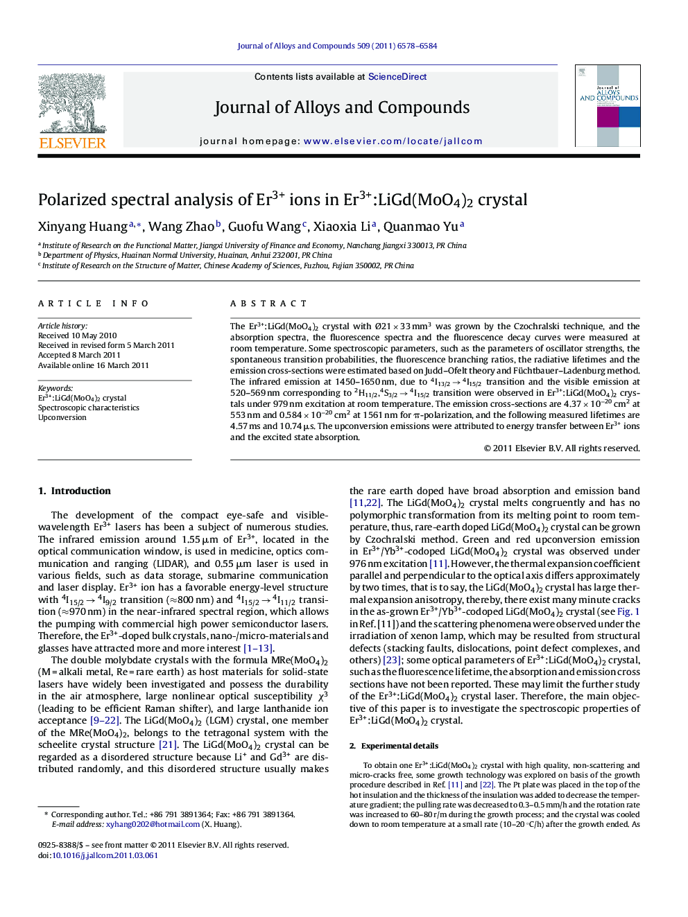 Polarized spectral analysis of Er3+ ions in Er3+:LiGd(MoO4)2 crystal