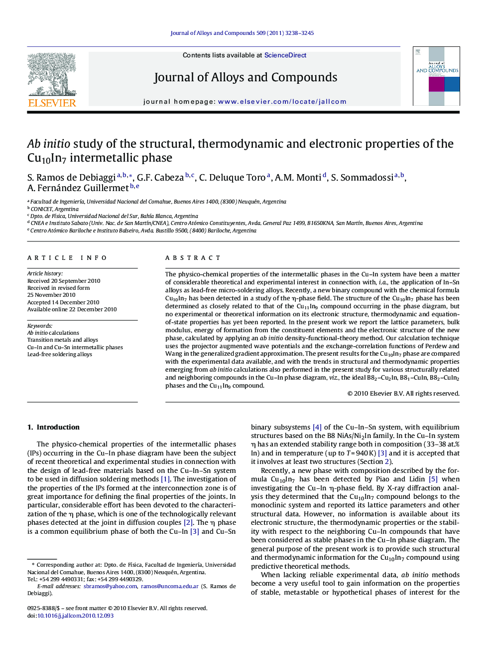 Ab initio study of the structural, thermodynamic and electronic properties of the Cu10In7 intermetallic phase