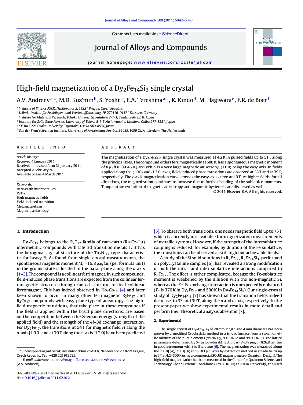 High-field magnetization of a Dy2Fe14Si3 single crystal