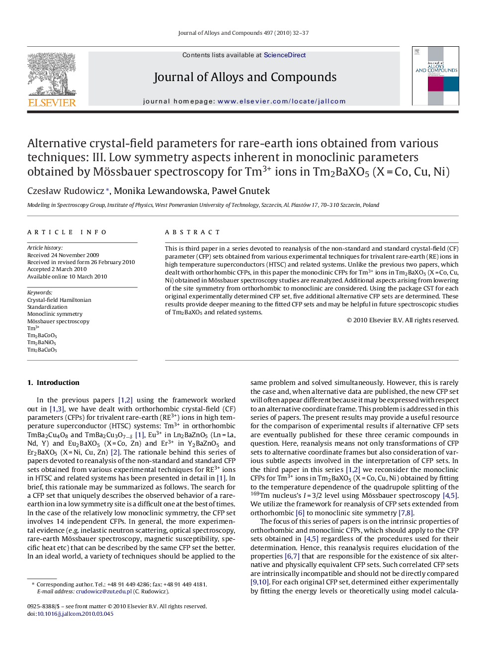 Alternative crystal-field parameters for rare-earth ions obtained from various techniques: III. Low symmetry aspects inherent in monoclinic parameters obtained by Mössbauer spectroscopy for Tm3+ ions in Tm2BaXO5 (XÂ =Â Co, Cu, Ni)