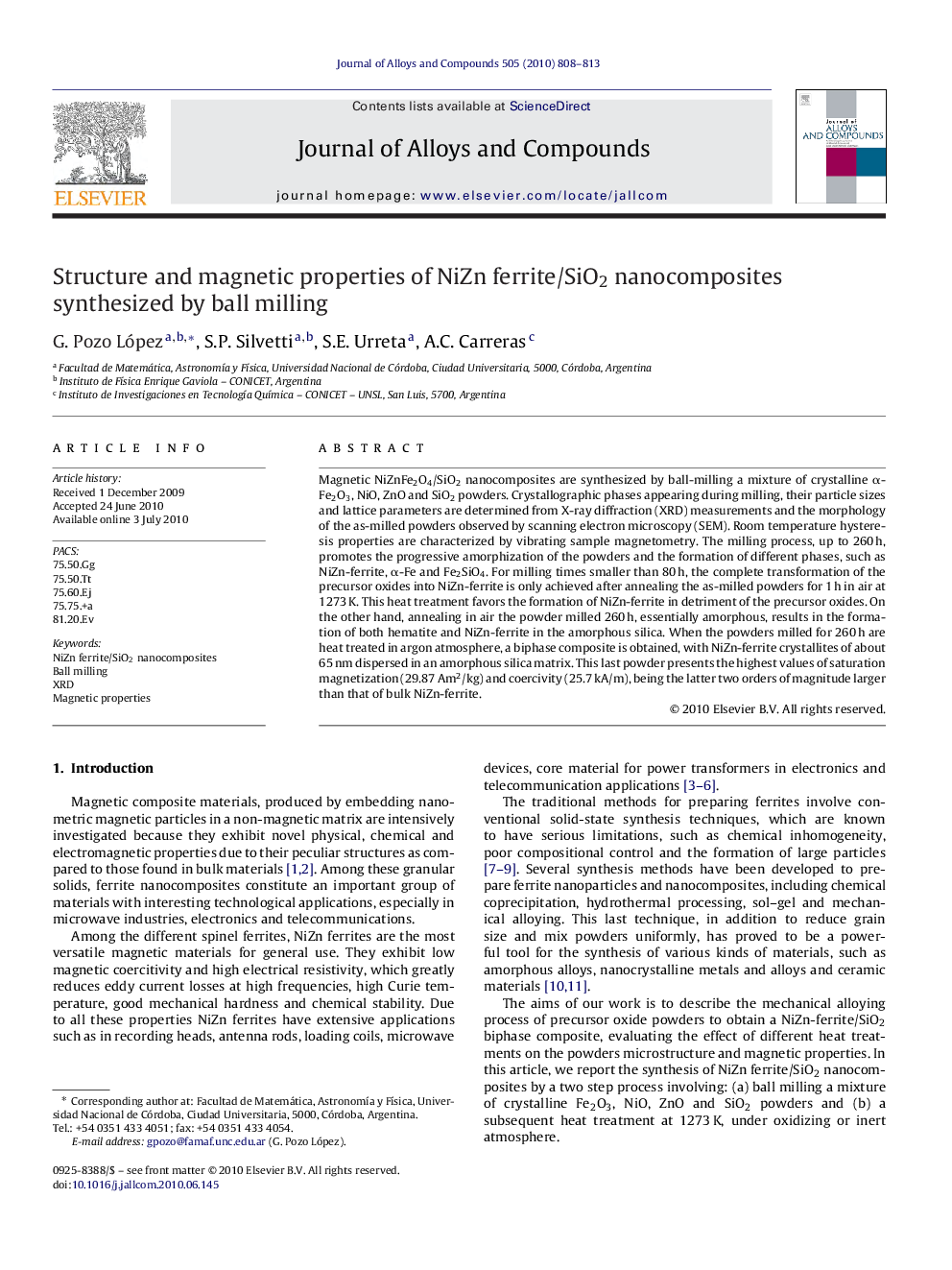 Structure and magnetic properties of NiZn ferrite/SiO2 nanocomposites synthesized by ball milling