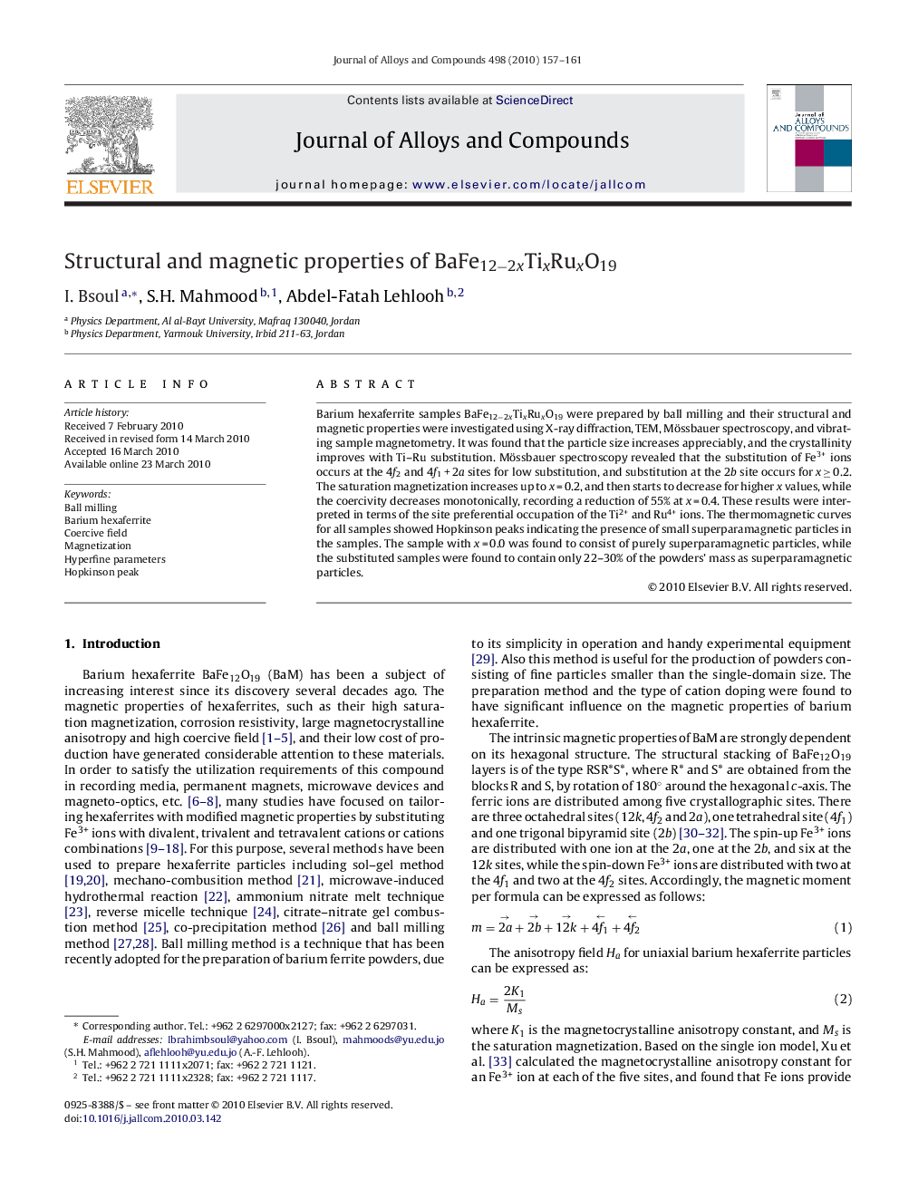 Structural and magnetic properties of BaFe12−2xTixRuxO19