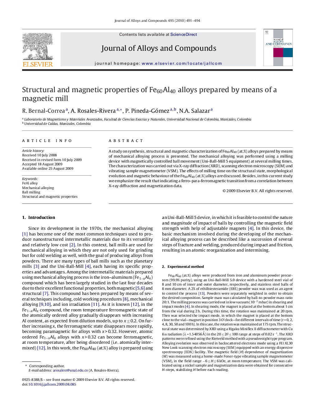 Structural and magnetic properties of Fe60Al40 alloys prepared by means of a magnetic mill