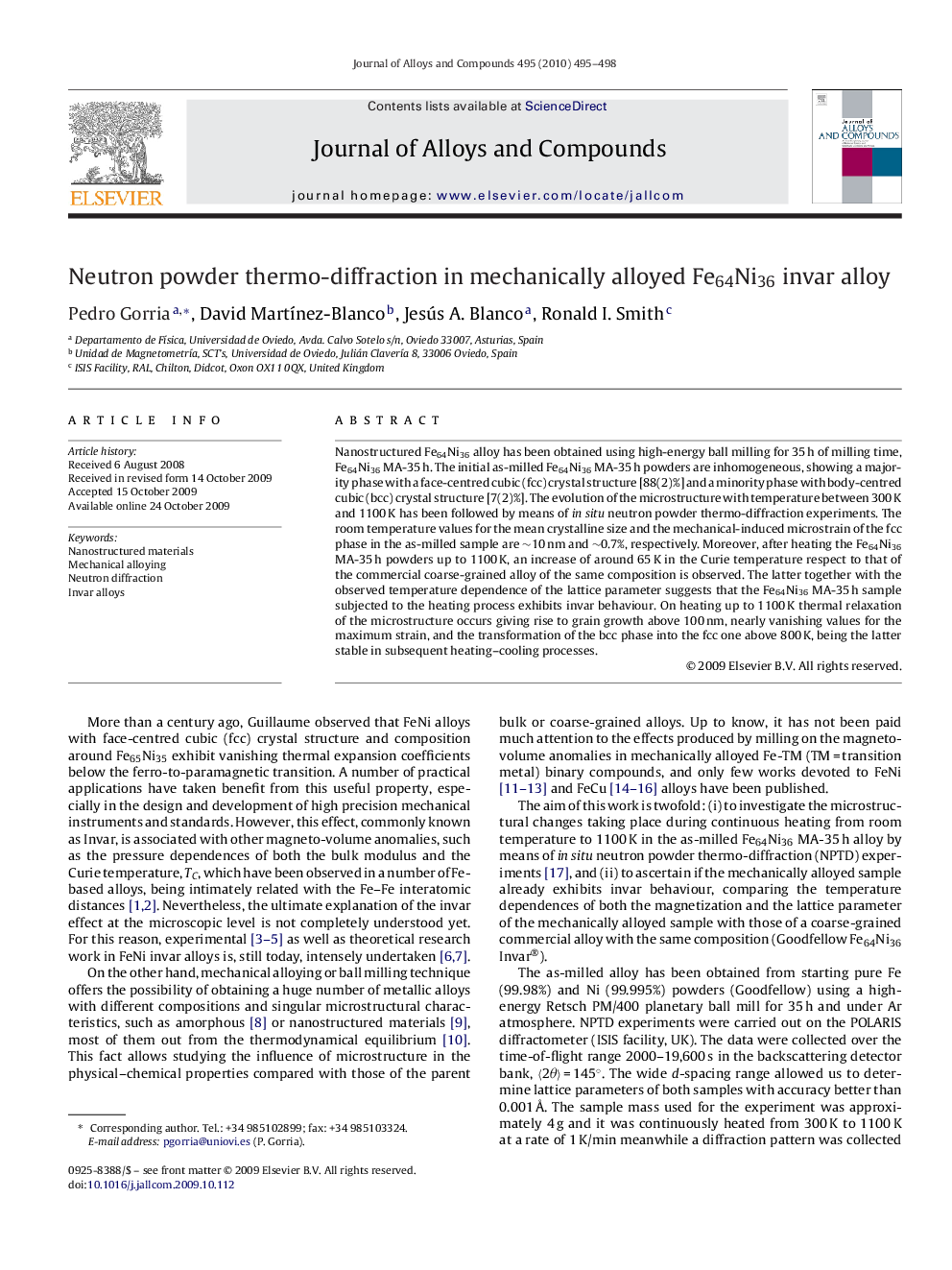 Neutron powder thermo-diffraction in mechanically alloyed Fe64Ni36 invar alloy