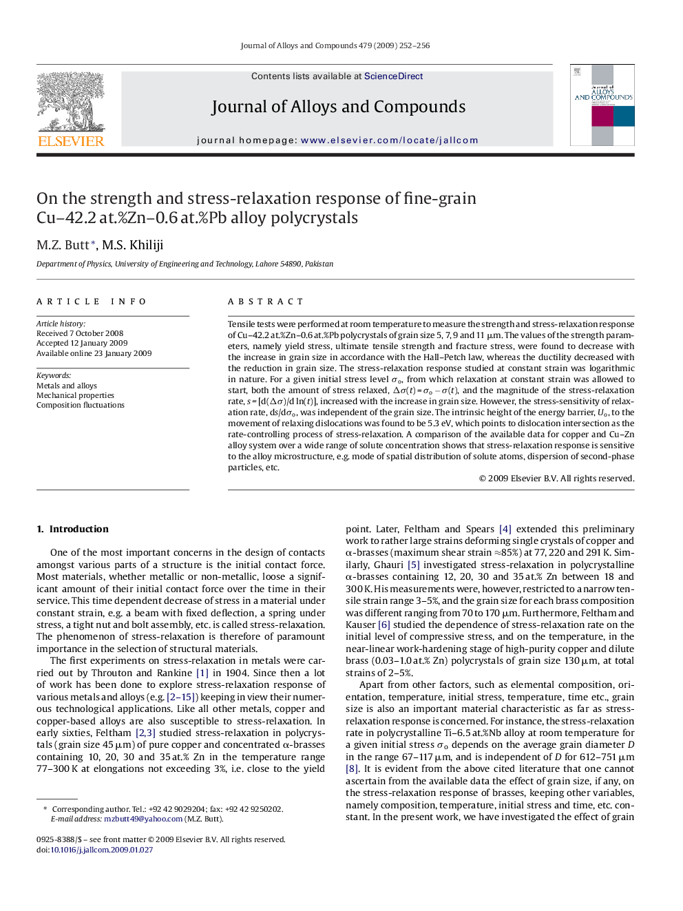 On the strength and stress-relaxation response of fine-grain Cu–42.2 at.%Zn–0.6 at.%Pb alloy polycrystals