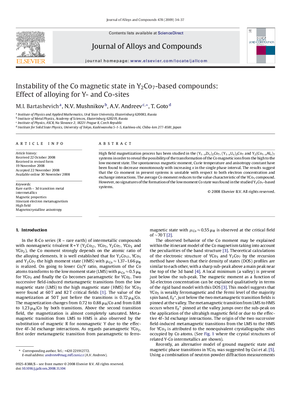 Instability of the Co magnetic state in Y2Co7-based compounds: Effect of alloying for Y- and Co-sites