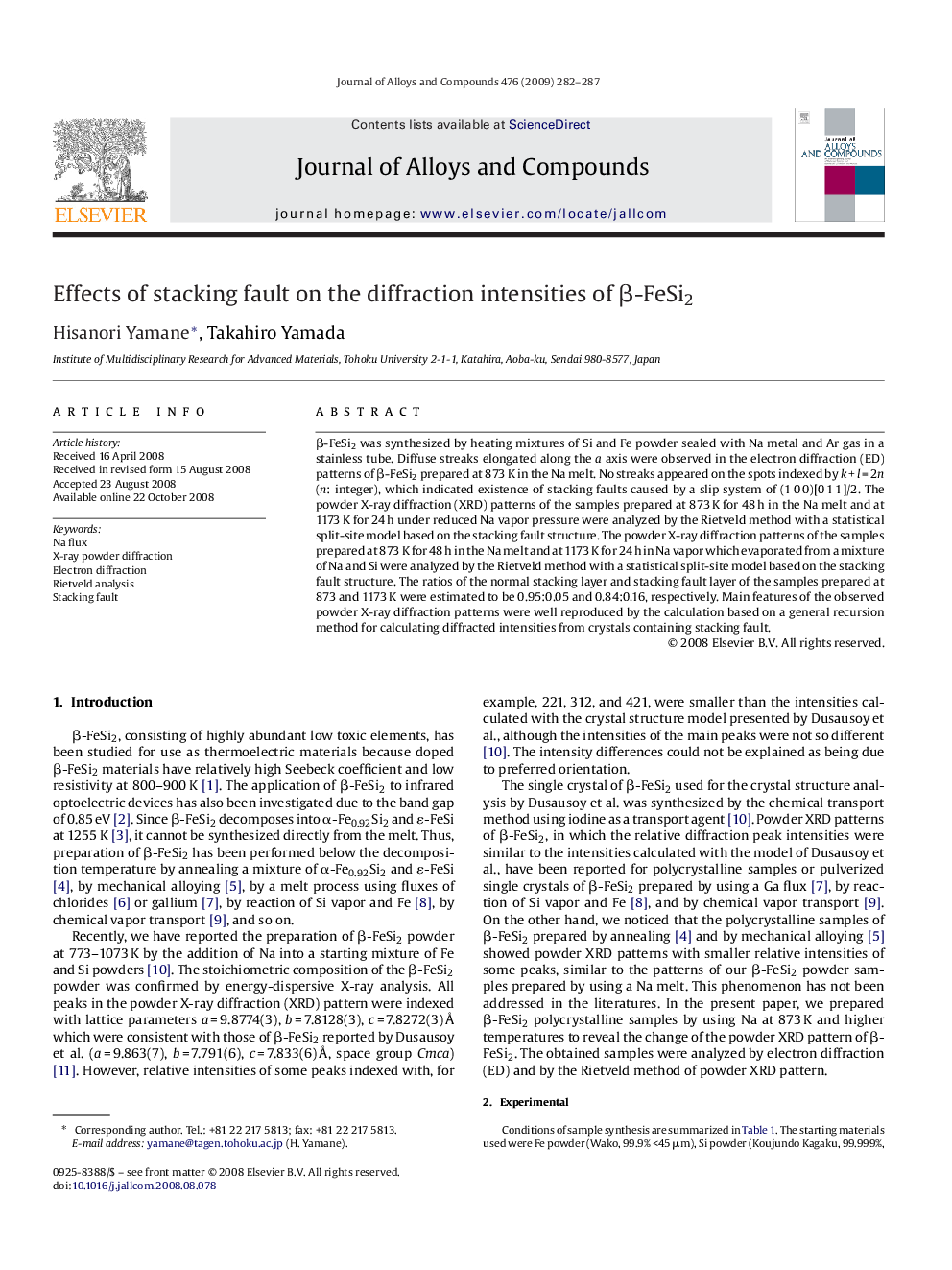 Effects of stacking fault on the diffraction intensities of Î²-FeSi2