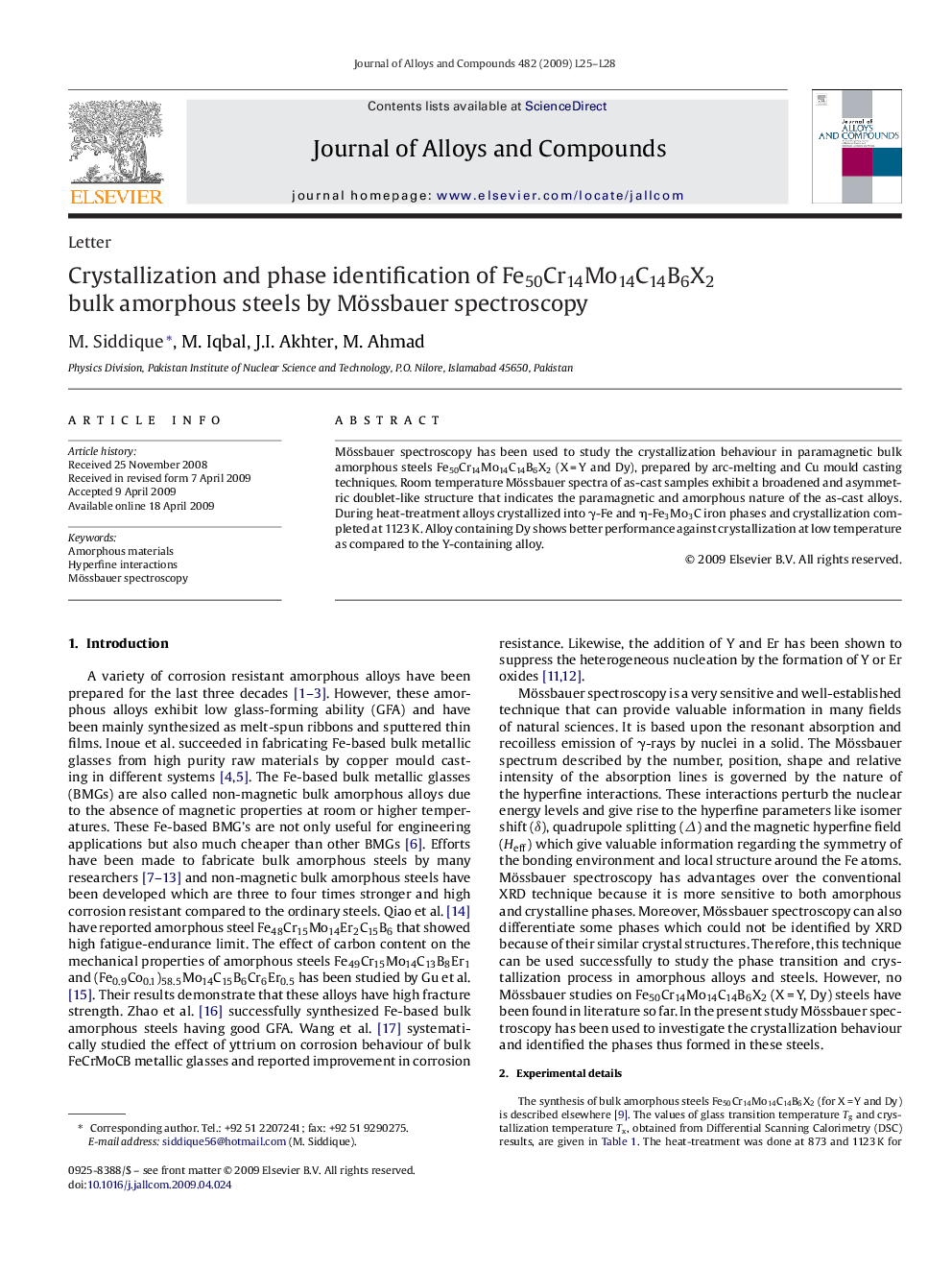 Crystallization and phase identification of Fe50Cr14Mo14C14B6X2 bulk amorphous steels by Mössbauer spectroscopy