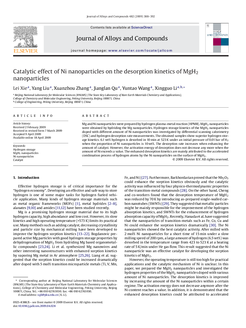 Catalytic effect of Ni nanoparticles on the desorption kinetics of MgH2 nanoparticles